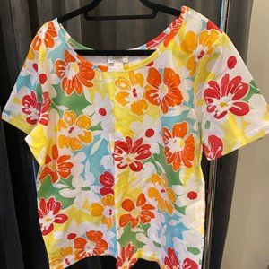 Talbots Womens T-Shirt Top 1X Multi Color